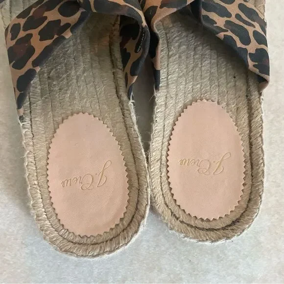 J crew Twisted knot Espadrilles sandals shoes Leopard animal print slip on - Picture 4 of 5